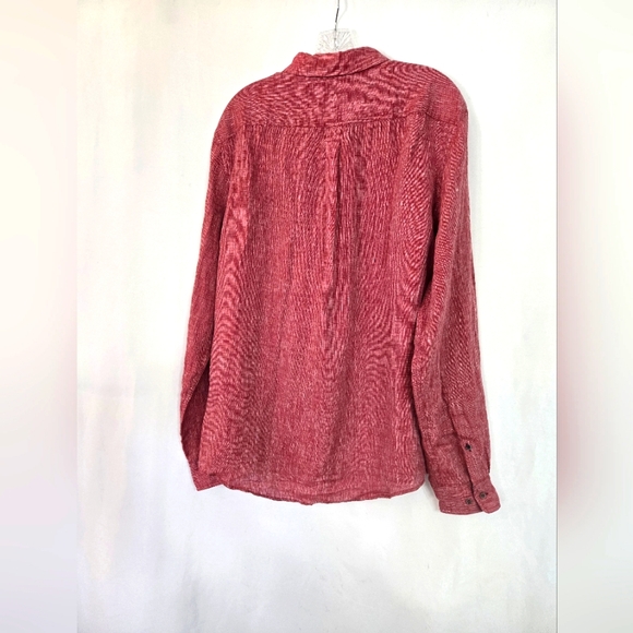 Scotch & Soda Red Linen Flip Up Cuffs Fall Shirt Size L - Picture 4 of 10